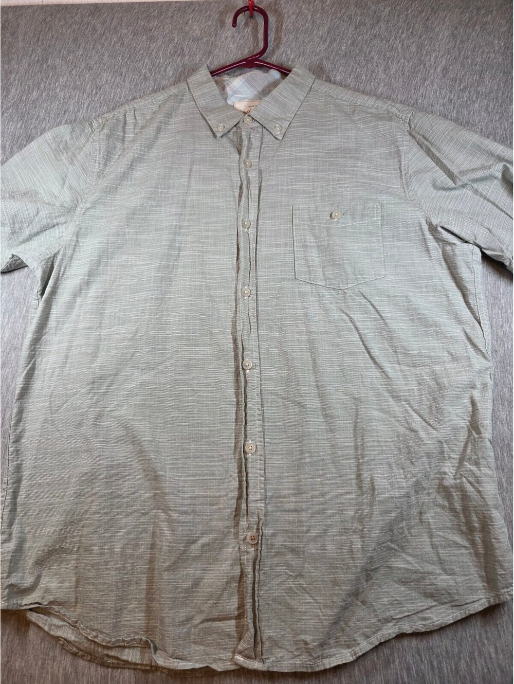 Weatherproof Vintage Men's Button-Up Shirt XL Light Green Plaid